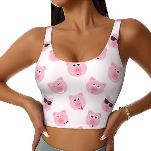 Divertido chaleco deportivo para mujer, diseño de cara de cerdo rosa, para adelgazar, para pérdida de peso, sin cremallera, chaleco deportivo de verano, Negro, XXL