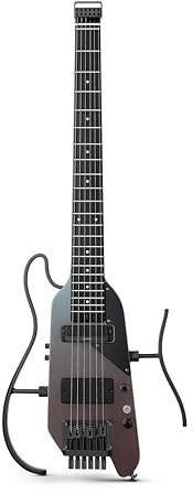 Donner HUSH X PRO Electric Guitar Kit - Smart Travel Guitar with Dozens of Preset Combinations, 7 Tone Sim Options, Midnight Glow