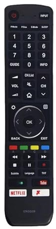 ATOMUSERLY 1 Pieza de Accesorios Control Remoto EN3G39 Son adecuados for televisores Inteligentes LCD Hisense