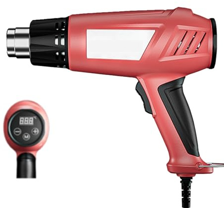 ZSETG Pistola De Aire Caliente De 2000 W, Ajuste De Temperatura De 50 ℃ a 550 ℃, 2 Velocidades, Volumen De Aire De 450 L/Min, para Film Retráctil, Tubos Termorretráctiles Y Decapado De Pintura