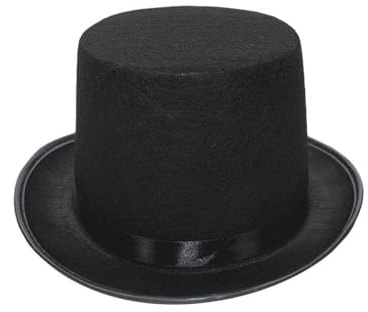 VMDVBNA cylinderhatt hatt svart filcylinder för vuxna, unisex, formella kostymhattar med satinband, funkiga kostymfesthattar för nattklubb festival karneval (L)