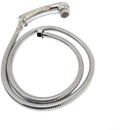 Kit de manguera profesional para peluquería, cabezal de ducha de mano con manguera de 70 cm para boquilla de lavabo de peluquería, aleación de plata y grifo de pulverización ABS