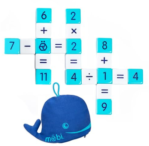 The Happy Puzzle Company MÖBI - The Numeric Tiles Game - Think Scrabble or Bananagrams, but with Numbers - 2 to 6 Player Family Maths Games - Ages 6+