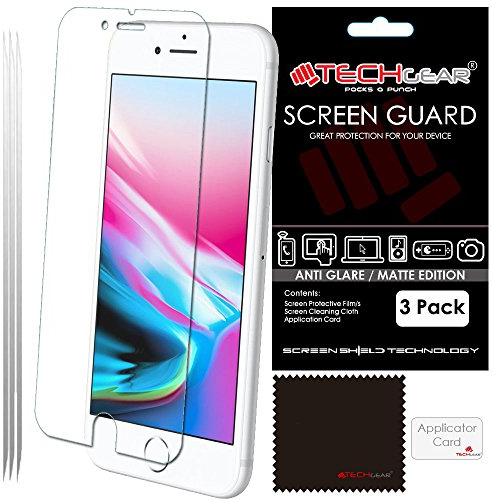 TECHGEAR Anti Glare Screen Protectors [Pack of 3] - Matte Finish for iPhone SE 5G 2022/2020, iPhone 8/7 (4.7)