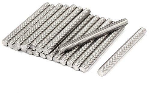 sourcing map 20 Stück Gewindestangen M8x80mm Edelstahl 304 Gewindestift Metrischem Vollgewinde Bar Gewindestäbe für Befestigung CNC-Werkzeugmaschinen 3D-Drucker Industrie Geräte