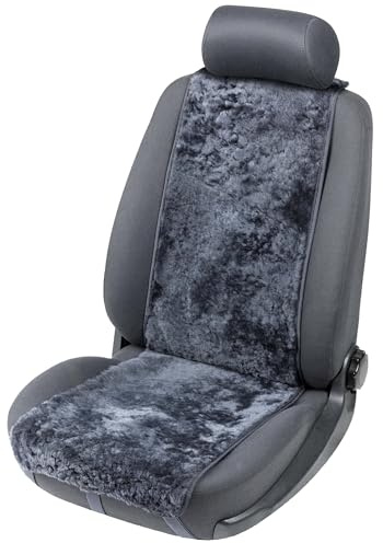 Walser Protège-siège en Peau d'agneau Cosmo, 100% Peau d'agneau pour siège de Voiture, protège-siège en Peau d'agneau, Housse de Protection en Fourrure Anthracite