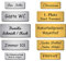 Klingelschild mit Gravur selbstklebend Namensschild Haustürschild Namensschilder für den Briefkasten Briefkastenschild personalisiert Willkommensschild Türschild, Modern, in silber und gold