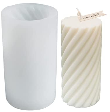TROYSINC Kerzengießform 3D Spiral Kerze Silikonform,Stumpenkerzen Formen für Kerzenherstellung Silikon,DIY Silikon Kerzenform Gießen für Die Herstellung Von Kerzen, Aromasteinen, Duftkerze (Spiral-M)
