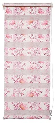 Doppelrollo Gemustert 100 x 150 Marisol Festmaß freihängend ohne Bohren Klemmfix Blumen HTI living