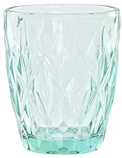 BIBIHOME - Set da 6 bicchieri da acqua in cristallo colore TURCHESE Relieve di Item International finemente intagliati a rilievo molto resistenti - bicchieri colorati di alta qualità (capacità 240 ml)