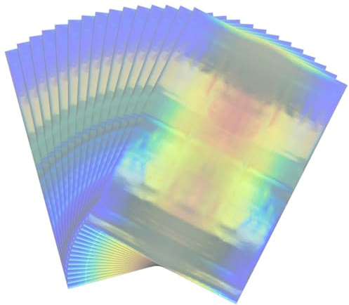 Briartw 100 hojas de papel de aluminio holográfico plateado láser, 20 x 29 cm, papel de aluminio reactivo para estampado en caliente, impresora láser y laminadora para álbumes de recortes,