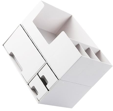 Mobestech Aufbewahrungsbox Mit Weiß Und Deckel Monitorregal Für Computerbildschirme Aufbewahrungskoffer Für Schreibwaren Notizbücher Bürozubehör
