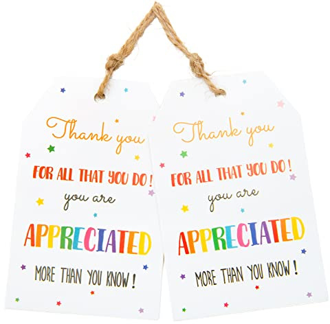 G2PLUS Thank You Gift Tags, 50 PCS Thank You for All that You Do Tags, Thank You Tags for Favors, Thank You Gift Labels with String for Mother's Day Teachers Friends Teammates