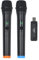 micfuns K1 - Set di microfoni professionali USB wireless 2 portatili VHF 230-250 MHz, sistema microfono a distanza 100 m, per karaoke, feste, lingua (2)