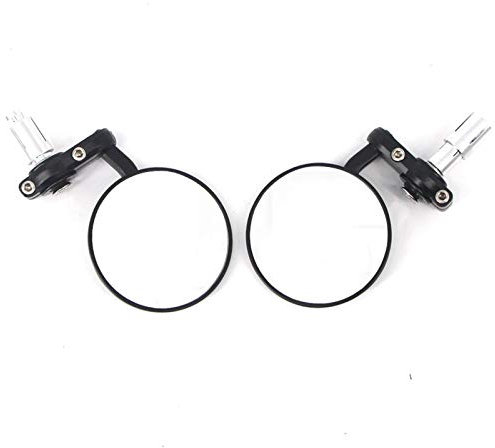 DQZRTUECA Motorrad Spiegel,Motorrad Seitenspiegel, Lenkerendenspiegel, Motorrad-Spiegel, Retro-Seitengriff, Rückspiegel, Umkehrspiegel, 22 mm Kaliber, schwarzer Lenker, Roller, Motorrad-Zubehör