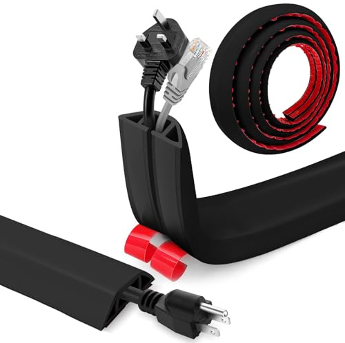 Bechoanigel Kabelkanal Utomhus 4 cm x 3 m - Självhäftande PVC med Flexibilitet för Strömkablar i Hem, Kontor, Skola, Lager, Antracit (Svart)