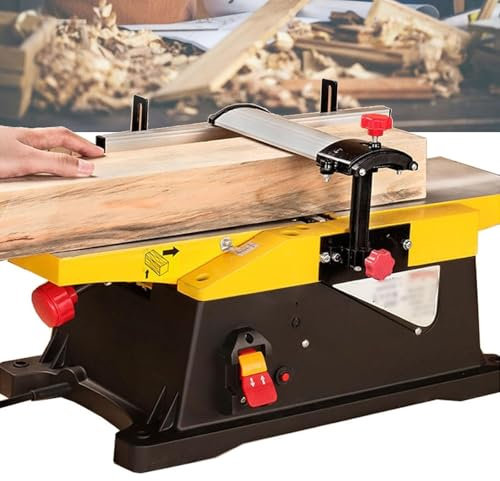 Cepilladora de sobremesa de 1800 W, cepilladora eléctrica multifuncional for carpintería de escritorio, cepilladora de madera de 6 pulgadas, 12000 RPM/min, profundidad de corte ajustable de 0-3 mm, fo