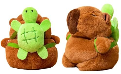 QoKcoahn Süßes gezeichnetes Plüsch-Etui für AirPods Pro 2. Generation, 3D Kawaii flauschige Schildkröte Capybara weiches Silikon-Schutzcover mit Schlüsselanhänger