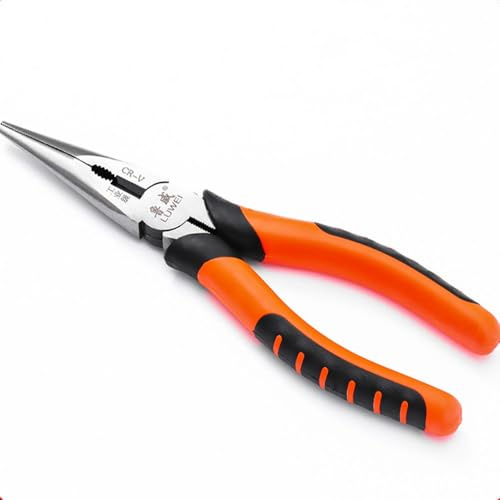 8inch Long Nose Pliers, Insulated Non-Slip Grip for Precision Work with Wire Cutter, High Carbon Steel Needle Nose Pliers for DIY, Crafts & Electrical Repairs
