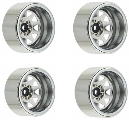 4PCS Wheel Hubs 1.9’’ Beadlock Alloy Wheel Rims With 10 Spokes For Remote Control Car Toy 1/10 Crawler Vehicle Accessory Aluminum Alloy Hub