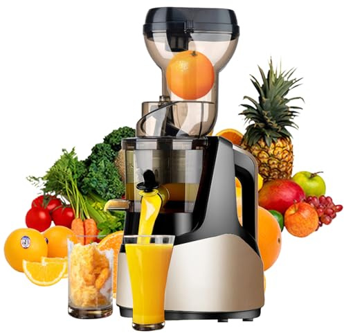 Estrattore di Succo A Freddo, Tecnologia di Spremitura A Masticazione Lenta, Grande Vasca di Alimentazione da 83 Mm, Design Antigoccia E Antiossidante, Materiale Senza Bpa (Silver)