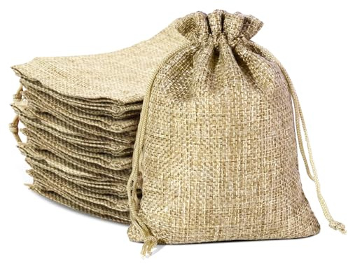 HMCEY 24 Piezas Saquitos de Yute Con Cordón,Bolsas Regalo Tela,Bolsitas Navidad Pequeñas,Saquitos de Tela Reutilizable,Bolsa de Joyería,Bolsas de Arpillera,Bolsitas de Lavanda Perfumadas para Dulces