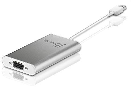 j5Create Adaptador de Pantalla USB 2.0 a VGA | Conectividad USB Plug & Play, 3 Modos de visualización, Compatible con Windows y Mac