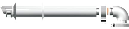 Ariston - Horizontal Smoke Outlet Kit for Ariston Boilers, Accessory for Boiler with Horizontal Installation, 90º Elbow and Diameter of 100mm and 60mm - Made for Installation in Spain