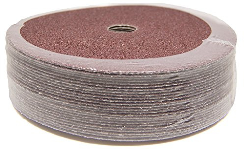 Benchmark Abrasives 7 Inch Sanding Discs Aluminum Oxide Resin Fiber Grinding Disc for Grinding, Stripping on Wood, Fiberglass, Steel, Metal, 7/8 Arbor Angle Grinder Sanding Disc, 25 Pack - 24 Grit