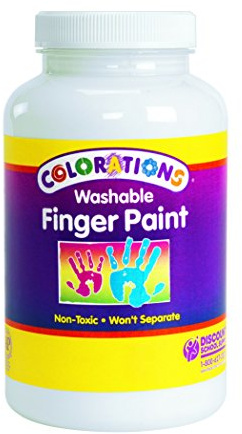 Colorations Washable Finger Paints, 16 fl oz, White, Non-Toxic, Creamy, Vibrant, Kids Paint, Craft, Hobby, Fun, Art Supplies, Young kids, finger painting, hand painting