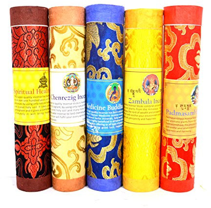Bermoni Bhutanese Aromatic Incense Tibetan Meditation Joss Sticks - Pack of 5 Meditation Incense (FH-INS-1032MIX2)