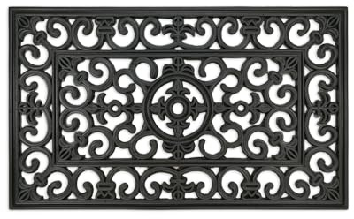 deco-mat Fußmatte für Außen + Innen 45 x 75 cm, Schwarz - rutschfeste, wetterfeste Türmatte mit robusten Borsten - Outdoor Schmutzfangmatte für außen