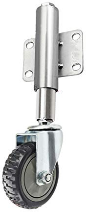 Roulettes Pivotantes de 4 Pouces Tout Terrain - Portail à Ressort avec Charge Lourde 80 kg, Hauteur Ajustable 60 mm, Noir, 100 mm