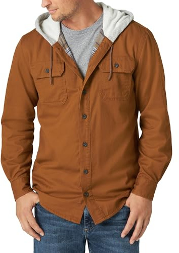 Wrangler Authentics Herren Hooded Blanket Lined Flannel Shirt Hemd