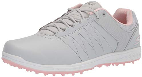 Skechers Women's Go Pivot Spikeless Golf Shoe, Light Grey Pink, 6 UK