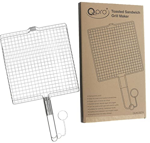 Qpro Wire Rack Toast Maker 4 Slice Grilling Toasting Crumpets Toaster Warmer for AGA