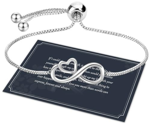 J.Fée Infinity Armband Damen Silber 925 Herz Armbänder Silber Schmuck Geschenke für Frauen Valentinstag Mit Geschenkbox
