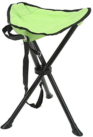 Alomejor Taburete de Trípode para Exteriores, Silla de Trípode de 3 Patas con Rodamiento de Carga de 200KG, Silla Plegable Portátil para Pesca, Camping, Picnics(Verde)