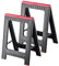 KADAX Cavalletto pieghevole per officina, 58 x 41,5 x 77 cm, in plastica, con scala, supporto pieghevole, supporto per lavori (2 pezzi/nero)