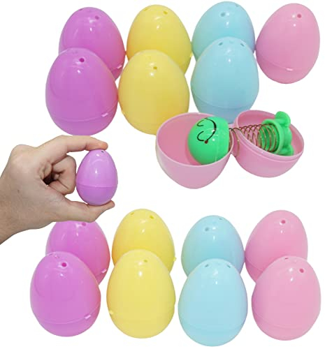 SRV Hub Coloured Plastic Eggs Easter Egg Hunt Accessories, 16x Fillable Eggs Basket Stuffers, Small Surprise Eggs Colour Assortment, Size-5.7cm