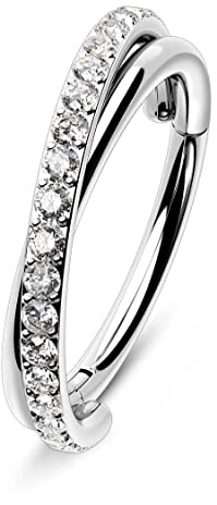 Melighting 16g/18g/20g Knorpel Ohrring Helix Piercings Septumring Chirurgenstahl 316L Helix Ohrring Daith/Conch/Rook/Tragus Piercings Schmuck Nasenpiercing Ringe 6mm/7mm/8mm/10mm