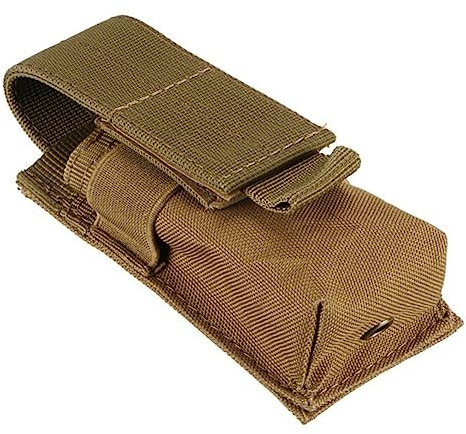ACEXIER Cacería al Aire Libre Cuchillo Holster Molle Linterna Bolsa de la antorcha Titular de la Caja de la Revista Bolsa de la Pistola Militar M5 Linterna táctica Bolsa (Tan)