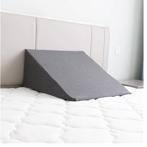Keilkissen Bett Lesekissen 18cm/25cm/30cm hoch Bettkissenkeil Extra breit, Keilkissen zum Schlafen nach Operationen/saurem Reflux/Seitenschläfern, Erhöhtes Dreieckskissen für Erwachsene ( Color : Gray