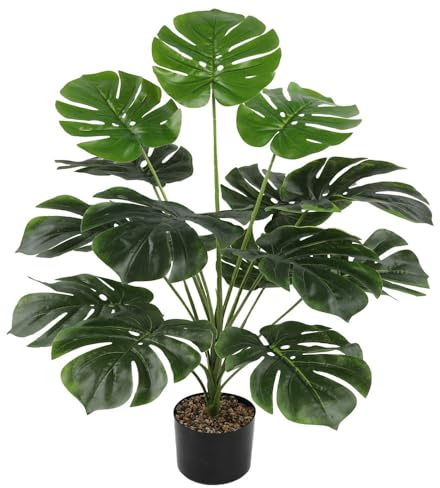 KIRIFLY Fake Plants 40 Artificial Monstera Tree Plant Indoor with 18 Trunks Faux Greenery Potted Green Décor for Home Office Bathroom Farmhouse