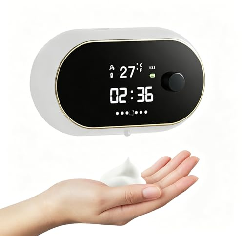 Dispensador automático de jabón montado en la pared, dispensador de sensor inteligente con pantalla