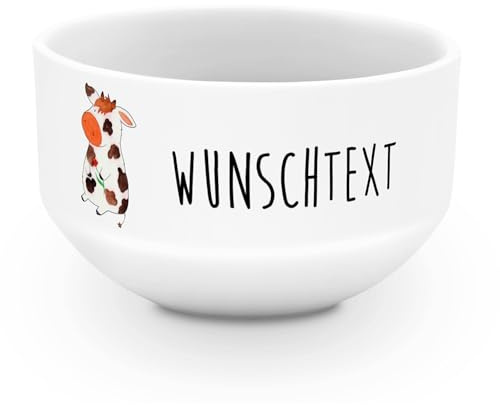 Mr. & Mrs. Panda Personalisierte Frühstücksschale Kuh - Geschenke, Schüssel personalisiert, Müslischüssel, Milchkuh, Kühe, Magie, Müslischale, Spruch, Suppenschüssel, Hof, Porzellanschüssel, Bauernhof