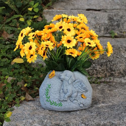 Meyas Pietra tombale per animali domestici Vasi da fiori in pietra commemorativa per cani Monumento per animali domestici Pietre commemorative per cani Pet Dog Markes Garden Memorial Stones Monumento