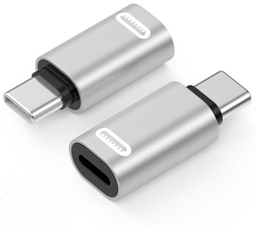 MoKo Lightning auf USB-C Adapter 2 Stück für iPhone 17 Air 16 15 Pro Max Plus, iPad - Nicht für Kopfhörer/USB-Stick/Apple Pencil, für Schnell Laden, Typ-C auf Lightning Adapter, Silber PD