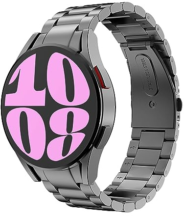 MoKo Titan Armband für Samsung Galaxy Watch 7 FE 6 5 4 (40-47mm) und Watch 5 Pro, Metall Ersatzarmband in Grau