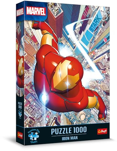 Trefl Premium Plus Quality - Puzzle Marvel: Iron Man - 1000 Elemente, Puzzle-Serie mit Lieblingshelden, Ideale Anpassung der Teile, für Erwachsene und Kinder ab 12 Jahren
